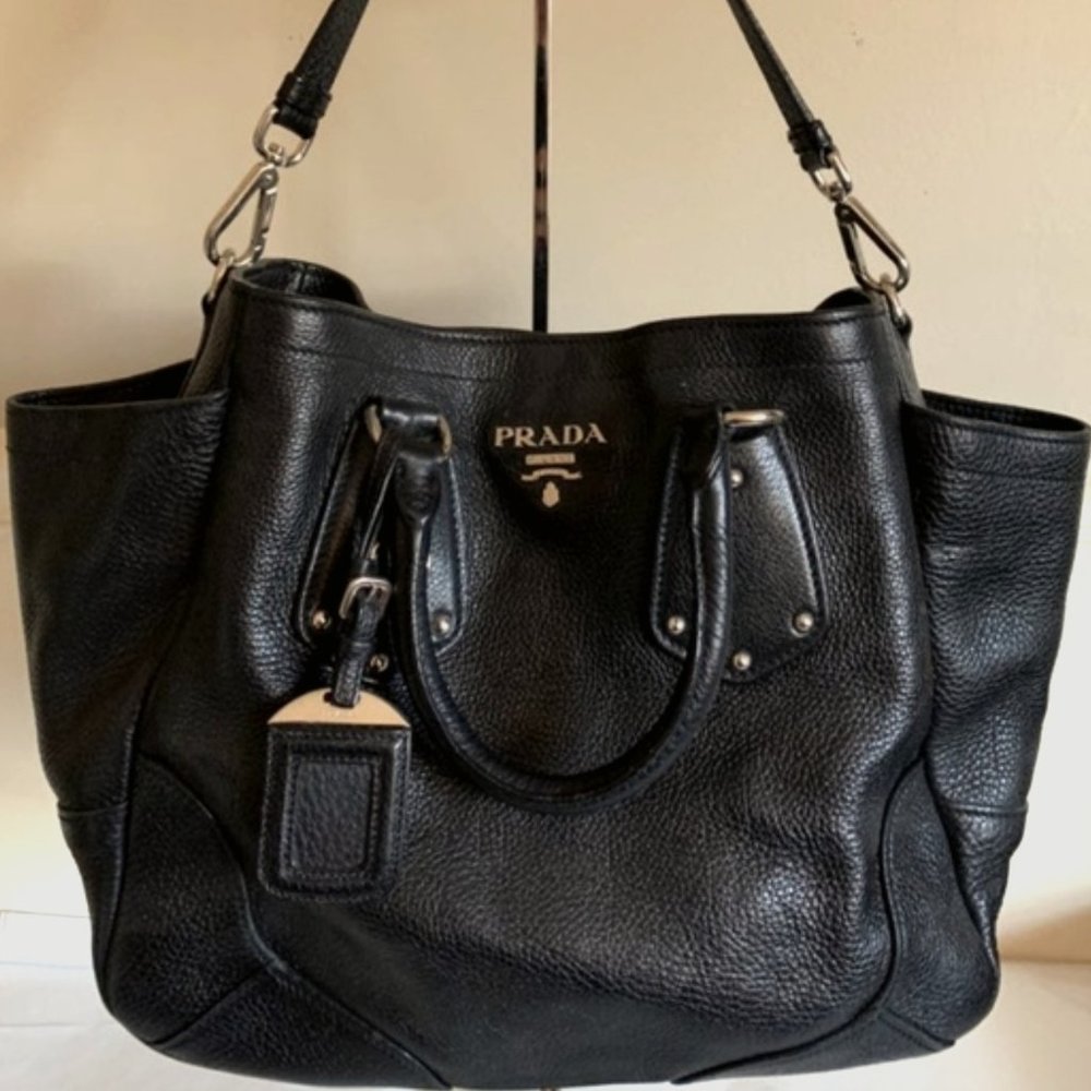 PRADA Vitello Diano Side Pocket Bag